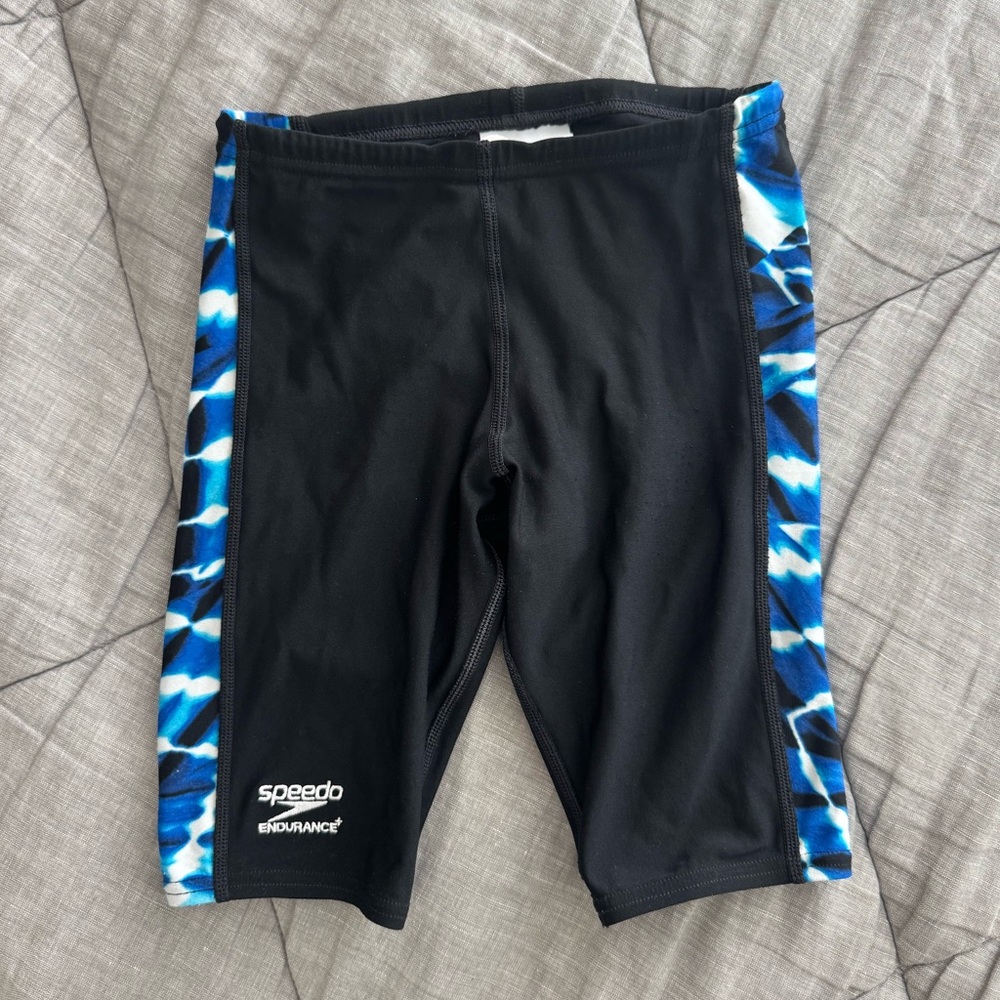 Speedo Endurance+ Black Blue Jammer 24 Youth